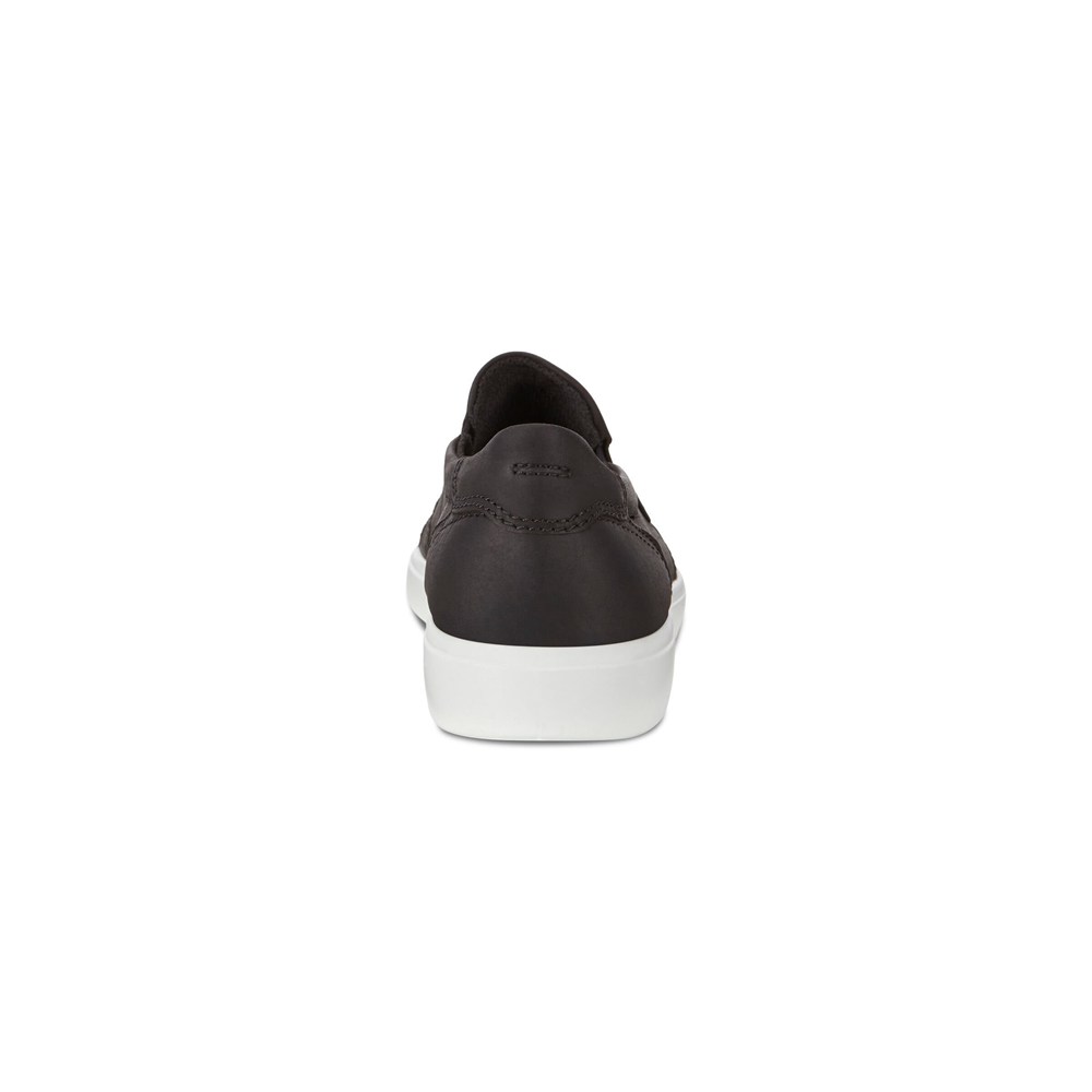 ECCO Mens Slip On Black - Soft 7 Sneakerss - XRA-297408